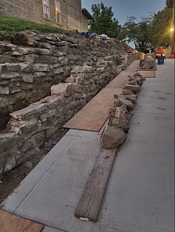 Getting close to the end on this 140ft double stone wall rebuild