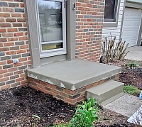 THIS WEEKS TOP PIC - Added thin brick to base of stoop